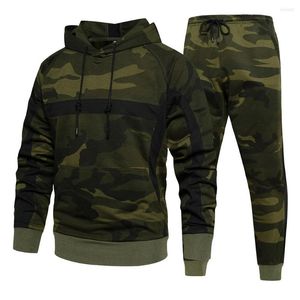 Men's Tracksuits Men's Athleisure Suit Fall And Winter Camouflage Loose Large Size Cardigan Hooded Two-piece Set