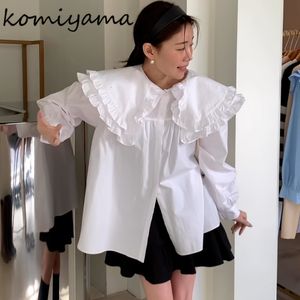 Womens Blouses Shirts Komiyama Rungus Lager Lapel Blusas Mujer Sweet Fashion Cute Long Sleleve Shirt Tops Spring Clothes Women 230509