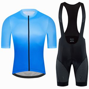 Radtrikot-Sets Fualrny Blue Cycling Pro Sets Atmungsaktives Radtrikot Stoßfest Radsport-Trägerhose Radsport-Sets Team-Radsportuniform 230509