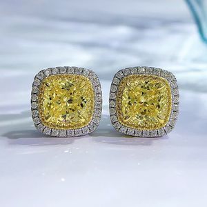 Handmade Lab Topaz Diamond Stud Earring 100% Real 925 sterling silver Promise Wedding Earrings for Women Bridal Party Jewelry