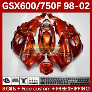 Corpo de estoque de laranja para Suzuki GSXF750 GSXF600 KATANA GSXF 600 750 CC 600CC 750CC 1998 1999 2000 2001 2002 169NO.129 GSX750F GSXF-600 GSXF-750 GSX600F 98 99 00 01 02