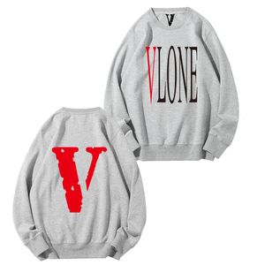 Vlone oversized hoodie Big V Mens tshirts designer hoodie print letter luxury black and white grey rainbow color summer sports fashion cotton cord top