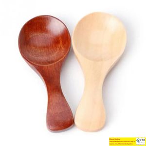 Cucchiaino da tè in legno Mini cucchiaio da latte naturale Stoviglie per l'alimentazione del bambino Miele Caffè Condimento Sale Zucchero