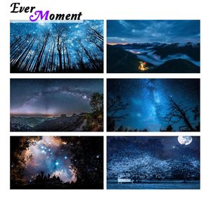 Стичка Ever Moment Diamond Painting Starry Sky Tree Moon Scenic Emelcodery