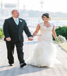 Vestido de casamento de sereia de luxo vestido de noiva elegante renda de tamanho grande vestidos de noiva em camadas 2023 lindo jardim deslumbrante na noiva coreana chique mariee femme vestido de noiva