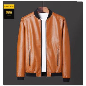 Jackets masculinos homens casaco de couro para o outono da primavera genuíno de couro de couro de carne de pele de couro masculino masculino tendência casual slim beisebol casaco 230509