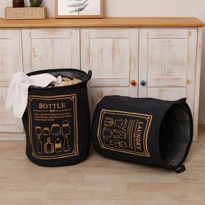 Organização Denim Laundry Basket Basket Kids Toy Storage Barrel dobrável Organizador de armazenamento à prova d'água Dirty Roupos detritos cestos de livros