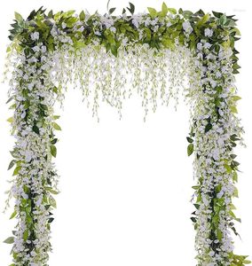 Dekorativa blommor 5st/1Lot Artificial Vine Rose Diy Wedding Decoration Fake Flower Home Room Decor Wall Hanging Garland Plants