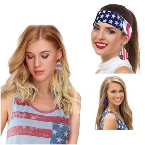 Очарование схема листья капля кожаные серьги для женщин Американский флаг