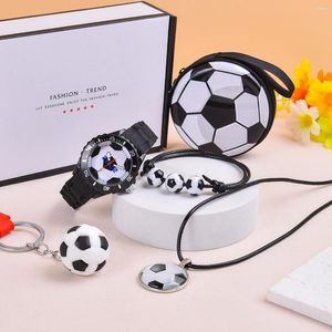 Watch Boxes 5pcs/Lot Boys World Cup Gift Soccer Watch/Coin Bag/Jewelry/Key Chain For Birthday Christmas