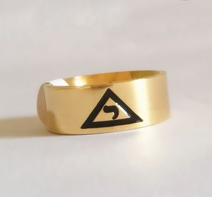 Högkvalitativ rostfritt stål 14 graders Scottish Rite Yod Ring Gold Silver Masonic Signet Rings Inside Engrave With Virtus Junxit Mors Non Separabit 8mm Bredden