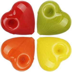 Último estilo de amor colorido pyrex tubos de vidro grossos tubo portátil tubo seco erva tabaco colher tigela bigia de mão fumando manuseio de cigarro feito por cigarro dhl