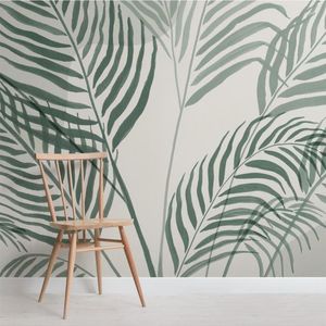 Обои баказ ботанический зеленый пальмовый лист чернильные тропические обои фрески для прихожая домашний офис 3d Palmetto Wall Paper