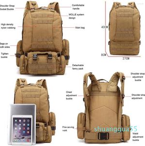 Designer-Backpack 50L Men's Tactical Outdoor Sports Sports Rucksack Militar Camping Pacote para mulheres do sexo masculino