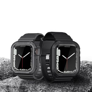 for Apple Watch Ultra 49mm Series 8 7 6 5 4 3 2 SE 45mm 44mm Carbon Fiber Pattern Protective Case Band Strap Cover