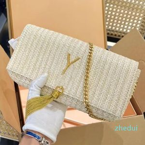 2023 Straw Beach torebki designerskie torba crossbody torba csheulder mały rozmiar klapy złota 5a