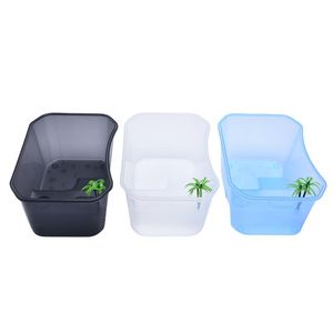 Terrariums Reptile Activity Box Turtle Feeding Box With Sun Terrace Water Tank Simulating Sea Environment Transparent Material