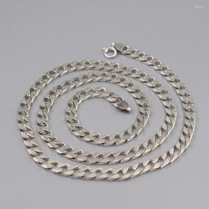 Chains Pure 925 Sterling Silver Necklace Width 5mm Curb Link Chain 55cm / 36-37g For Man Gift