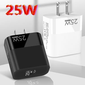 Schnelle Schnellladegeräte für Mobiltelefone, 25 W, PD Typ C, Eu, US, AC, Zuhause, Reisen, USB-C-Wandladegerät, Netzteile für iPhone 12, 13, 14, 15 Pro Max, Samsung, HTC, Android-Telefon mit Box