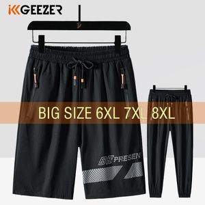 Men s Shorts Celana Pendek Pria Stretch Sutra Es 6XL 7XL 8XL Ukuran Plus Panjang Rumah Sejuk Cepat Kering Pantai Musim Panas Merek Ringan 230509