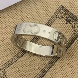 Bröllop TB CD Band Rings G Ring Designer Jewelry FF Rings for Men Love Security System mode rostfritt stål lyxstorlek diagram 5-11 av hedersljus