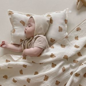 Set di biancheria da letto Corea del Giappone Coperte per bambini nati in mussola Swaddle Coperta in cotone Copripiumino per neonato Coperte e pannolini per orsi 230510