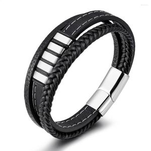 Bracelets porte-bonheur ZG Bracelet homme vente Style acier inoxydable cuir fait main fil de voiture multicouche tressé titane homme bijoux