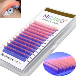 Ciglia finte colorate Easy Fanning Extension ciglia UV Neon Lash Extenions Glow Lashes Colorful Auto Blooming Mega Volume ExtenionsFalse