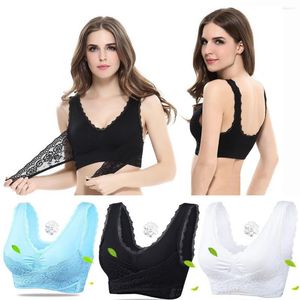 Yoga Outfit Sports Bra With Pad For Women Unwired Vest Wireless M-3XL Plus Size Backless Brassiere Push Up Seamless Underwear
