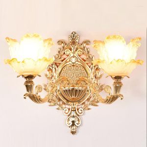 Настенные лампы современный светло -золотой цветочный стеклянный лампа Aisle Vintage Want Smistures