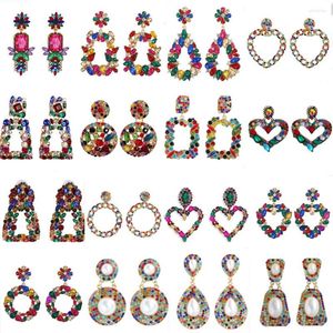 Brincos Dangle Moda 6 Pais lotes misturados Multicolor Pingente de cristal feminino boho jóias de jóias por atacado