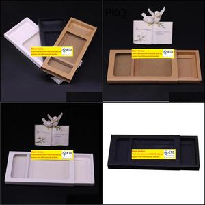 Caixa de papel de papelão de embalagem Kraft Craft de presente com papel de janela PVC der QW8687 Drop Delivery 2021 Caixas de embalagem