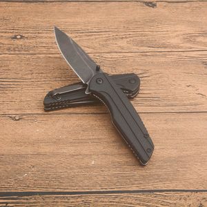 Wysokiej jakości KS1345 Wspomagany Flipper Nóż Składanie 8CR13MOV Black Stone Wash Blade Nylon plus szklany rękojeść z włókna EDC Kieszkiety z pudełkiem detalicznym