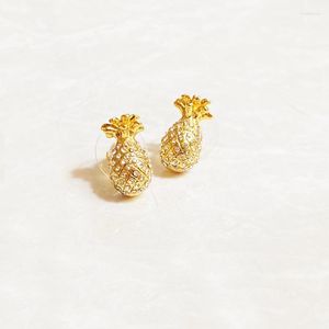 Orecchini a forma di ananas in zircone con intarsio completo per gioielli regalo da donna