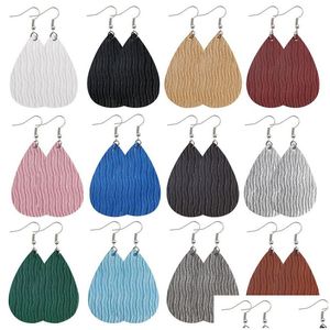 Очарование Новые слезы кожаные серьги кожа Mticolors Bohemia Water Ripple Lightweight Dangle Dangle Crop Серьга Оптовая доставка Dhgarden Dhosn