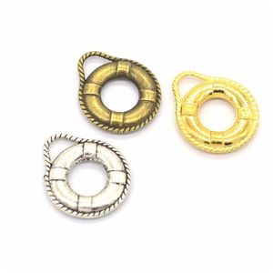 Charms 200 Pcs / Lot Life Ring Preserver Pendant Beads Antique Sier Bronze Gold 21X18 Mm Drop Delivery Jewelry Findings Components Dhdrl