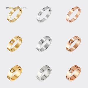 Love Ring Designer Ring Lovers 3 Diamonds Band Rings Luxury Jewely Titanium Steel Gold-Plated Never Fade Not Allergic Gold, Silver, Rose Gold 4/5/6mm; Store/21417581