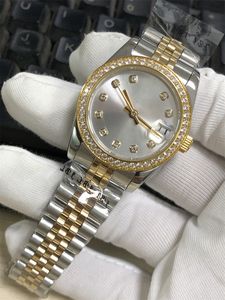 Womens Watch 31mm Gold Gold Stainless Steel Woman 2813 Movement Diamond Bezel Lady Ladies Wristwatches