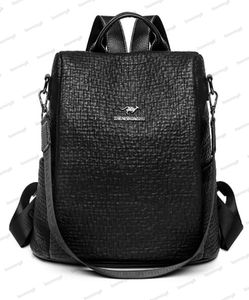 Designer ryggsäck Kvinnor 2023 Ny trend mångsidig stor kapacitet Anti Stöld Travel Soft Leather Bag Women's Leisure Multi Layered Ryggsäck