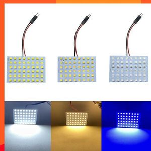 Nowa lampka odczytu panelu samochodowego Nowa super jasna 2835 LED dach żarówka z T10 W5W BA9S C5W Base Festoon Ba9s Białe niebieskie 12V