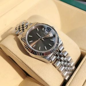 Fashion mens watch 41mm datejust Automatic Mechanical Movement Men's Watches grey Dial Stainless Steel Strap Sports