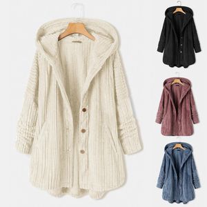 Parkas 2021 Autumn and Winter New Women's Hooded Singlebreasted Loose Casual Plush Longsleeved Jacket