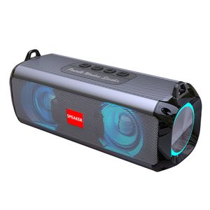 Tragbarer kabelloser Bluetooth-Subwoofer-Lautsprecher für den Außenbereich, Musik-Player, Mikrofon mit RGB-LED-Leuchten, integrierte TF-Kartenunterstützung