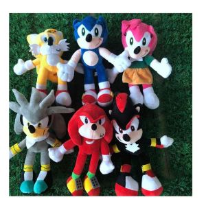 28cm yeni varış Sonic the Hedgehog Tails Knuckles echidna doldurulmuş hayvanlar peluş oyuncaklar cadılar bayramı hediyesi