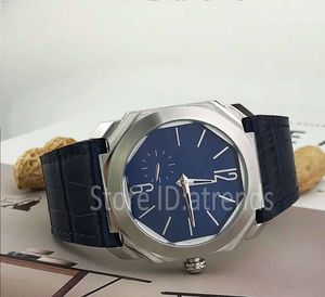 Top elegante orologio meccanico automatico a carica automatica da uomo quadrante argento oro piccoli secondi design a lancetta 42mm orologio da polso classico cinturino in pelle casual orologio 6166