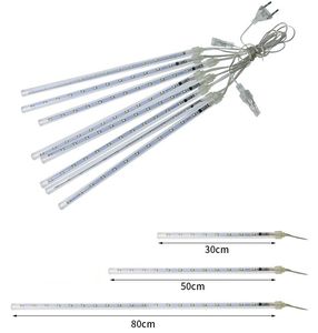 30/50/80cm流星シャワーチューブ屋外の流星雨光防水式8チューブの弦楽クリスマスウェディングパーティーの飾り