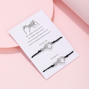 Set di braccialetti per coppie con simbolo d'amore senza fili in bracciale semplice europeo e americano Bracciale per amicizia creativa femminile con cartone