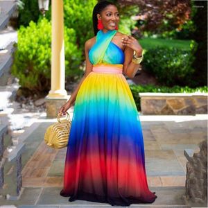 Etniska kläder Afrikanska långa klänningar för kvinnor 2023 Dashiki Robe Africaine Summer Plus Size Maxi Dress Traditionella Fairy Dreams