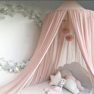 CRIB NETTING CHIFFON HUNG DOME MOSQUITO NET Kid Baby Bed Canopy Bedcover Curtain Bedding Round Room Decor Kids Hängande myggnät 240 cm 230510