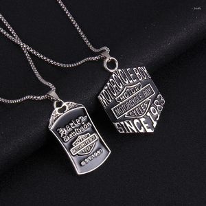 Colares de pingentes tendência vintage tags militares 1983 colar de aço inoxidável masculino punk hip hop goto de petróleo